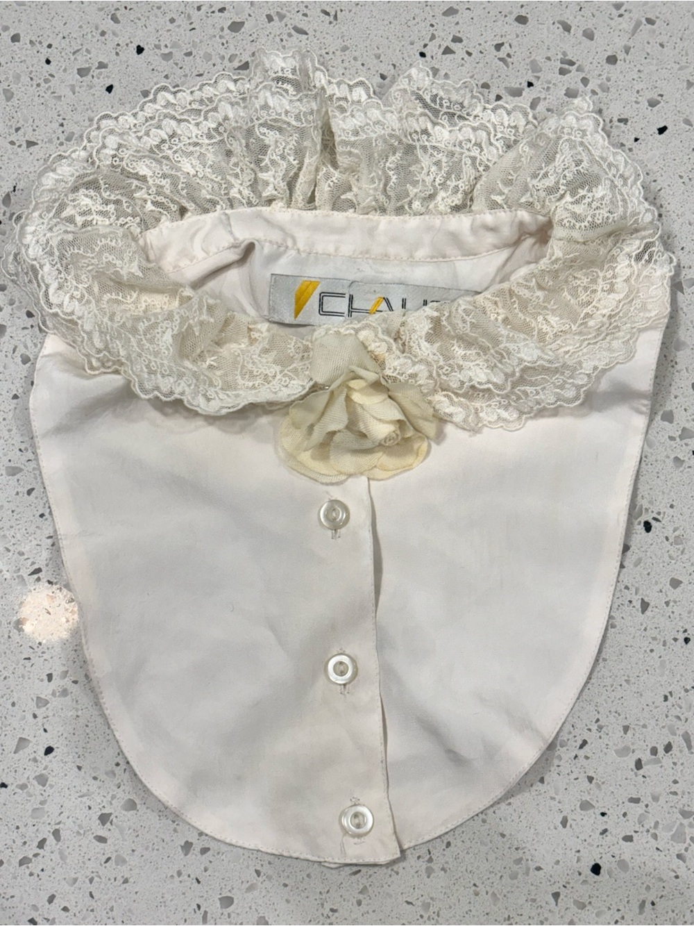 Chaus Vintage 80’s Double Lace and Rose Collar Size M!